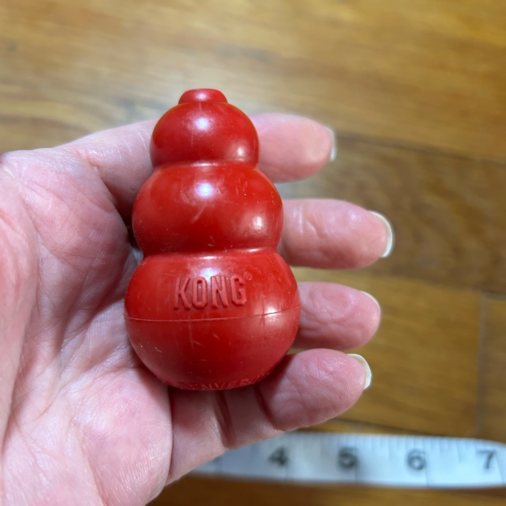 BOGO Kong Red Dog Toy with Durable Rubber and Hollow Design